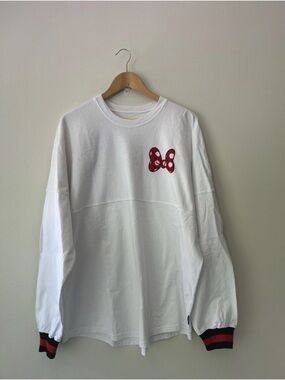 Disney Minnie Mouse Spirit Jersey Red Bow White L Disney Parks